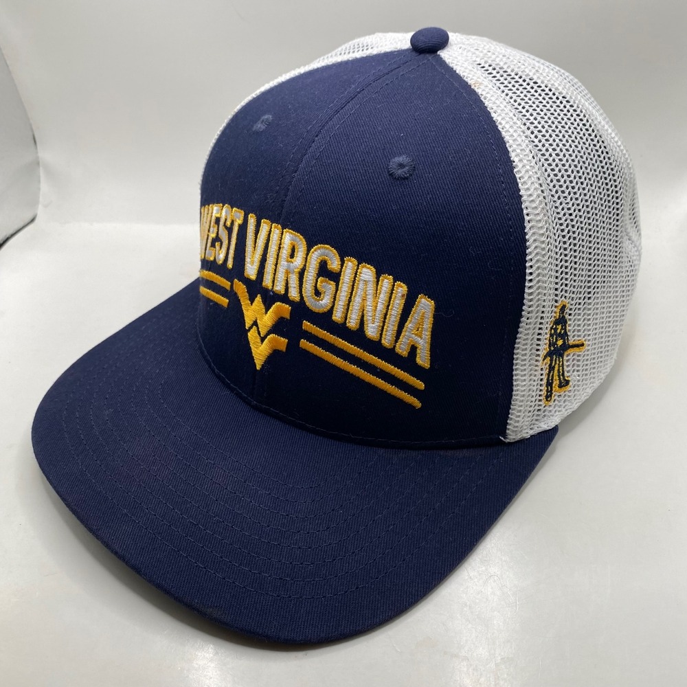 WEST VIRGINIA Captivating Headwear Trucker Hat Mens OSFA Navy White WVU Snapback